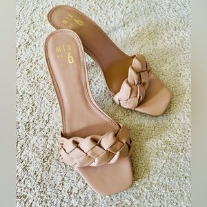 Faux Leather Braided Heels